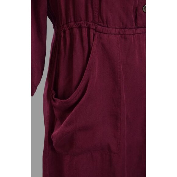 CACHAREL FRENCH MAROON BUTTON FRONT SHIRT DRESS - Picture 4 of 7
